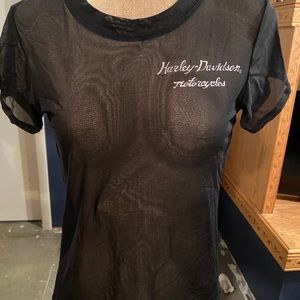 Harley Davidson Black Sheer Shirt. Size Medium